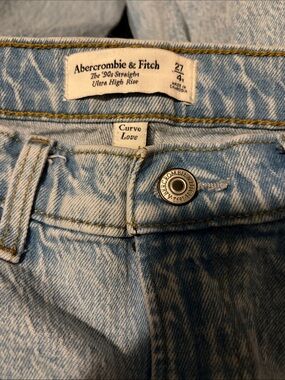 Abercrombie & Fitch Light Blue High-Rise Straight Jeans